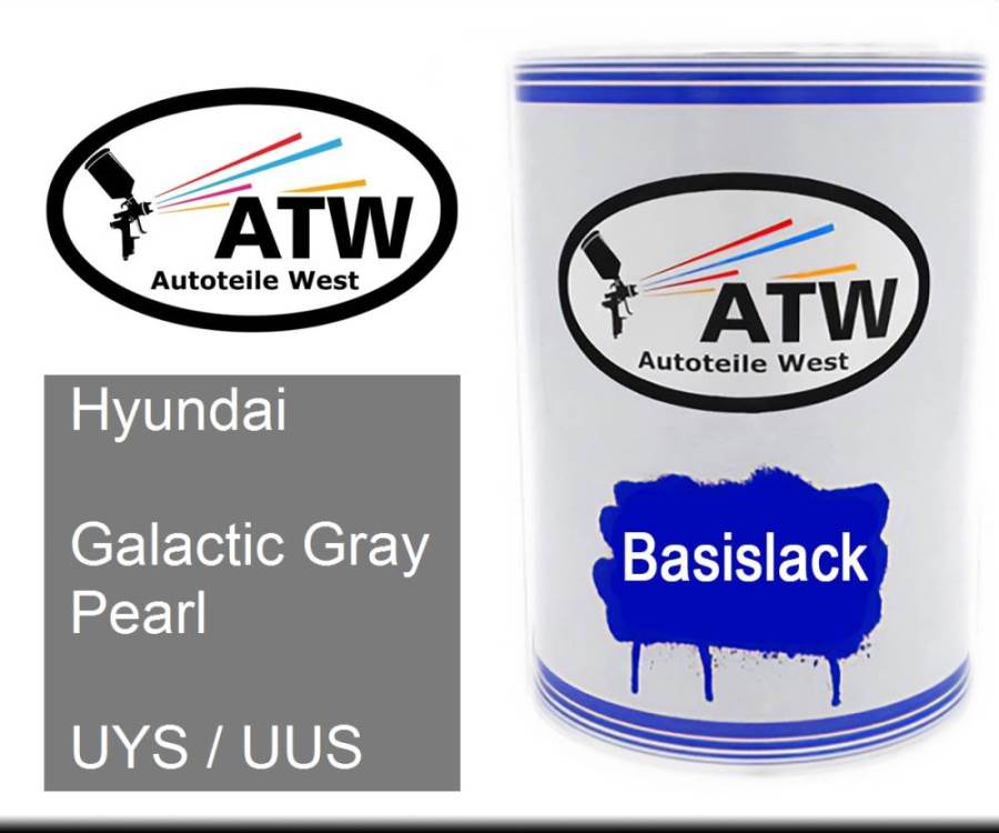 Hyundai, Galactic Gray Pearl, UYS / UUS: 500ml Lackdose, von ATW Autoteile West.